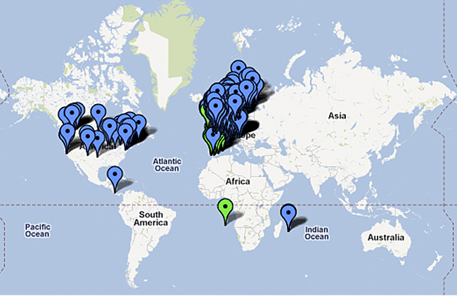 Fairtrade consumers: maps detailing locations of Fairtrade TownsScreen grab from http://www.fairtradetowns.org/